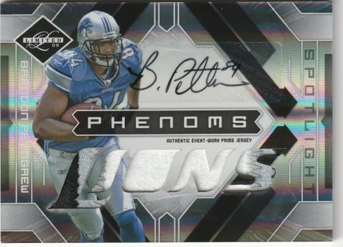 2009 Limited Silver Spotlight #231 Brandon Pettigrew Auto Jersey /25 Lions Patch - Image 1 of 2