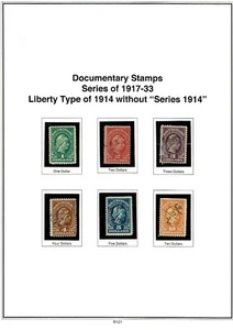 1917- U.S. DOCUMENTARY LIBERTY w/o 1914 COMPLETE SET OF 6 Sc#R240-5 Mint/Used - Picture 1 of 2
