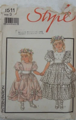 (1980’s) Style 1511 Sewing Pattern Girls Child Bridemaid Party Dress Cut age 3 y - Image 1 of 4