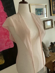 1940s Silk Cape Pink Embroidered - 40s Silk Bed Jacket - Vintage Silk Cape - Picture 1 of 10