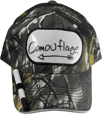 Boné de beisebol juvenil ajustável Billy Bob Dry Eraser outdoor com marcador - Camuflagem - Imagem 1 de 4