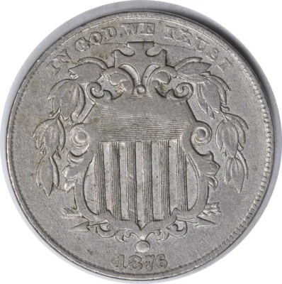 1876 Shield Nickel VF Uncertified #800 - Image 1 of 2