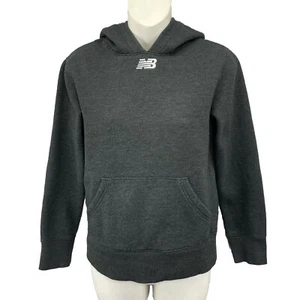 New Balance YOUTH Hooded Sweatshirt YOUTH (M) Gray Embroidered Cotton - Picture 1 of 5