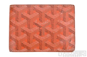 GOYARD Orange Leather Luxury Mens Victoire Card Wallet w/ Box Bag - 3.875 x 2.75 - Picture 1 of 6
