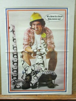 It's time to clean this mess up! 1979 Vintage Poster funny toilet Inv#G4519 - Image 1 of 4