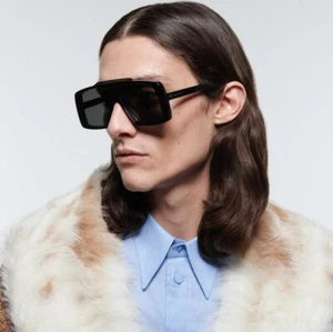 Original Gucci Grey Shield Unisex Sunglasses GG1369S 001 62 . Men Gucci Sunglas - Picture 1 of 11