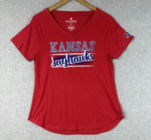 Kansas Jayhawks Colosseum Women's Red Short Sleeve Crew T-Shirt (M) *Read Info - Picture 1 of 19