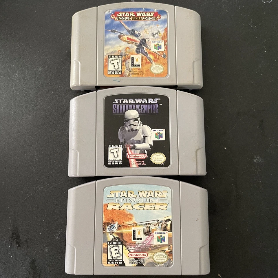 Star Wars Shadow of the Empire, Episode 1 Racer, Rogue Squadron Video Game N64 - Image 1 of 2