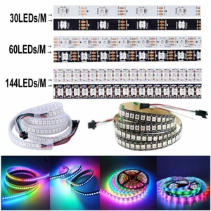 5V WS2812B 5050 RGB 30/60/144LEDs/M LED Strip WS2812 IC Individual Addressable - Picture 1 of 69