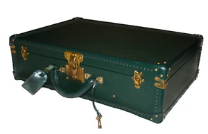 Rare LOUIS VUITTON Taiga LEATHER BISTEN Hard Side Luggage Suitcase Trunk - Picture 1 of 12