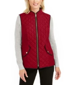 MSRP $70 Charter Club Quilted Stand-Collar Vest Red Size XS - Picture 1 of 1