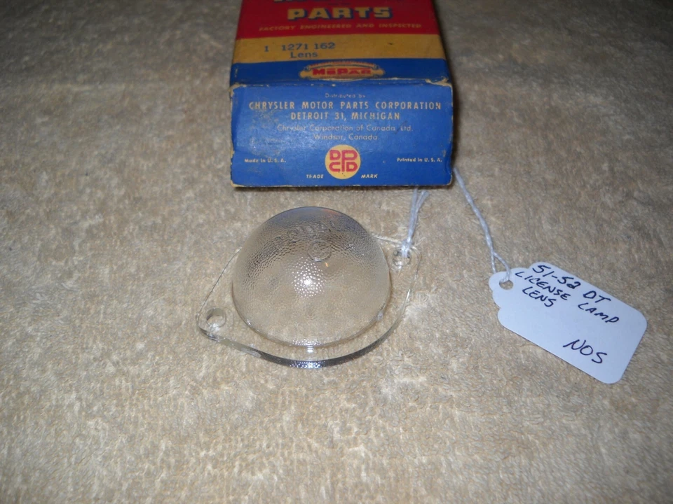 NOS Mopar 1951-1952 Dodge Truck License Lamp Lens Mint! - Image 1 of 1