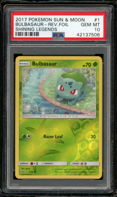  Pokemon - Bulbasaur - 1/73 - Common - Sun & Moon: Shining  Legends : Toys & Games