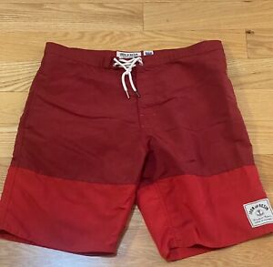 Iron and Resin Men's Boardshorts/Swim Shorts 100% Nylon USA MADE Size 34x9 Red