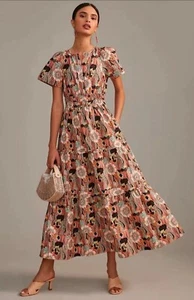 EUC Anthropologie Maeve Somerset Maxi im Botanischen Garten Stufen Baumwollkleid M - Bild 1 von 10