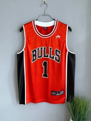 Camiseta de basquete Chicago Bulls vintage #1 DERRICK ROSE, tamanho M-G - Imagem 1 de 4