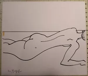 Vintage 1994 Original Lennie Kesl Marker Drawing Gainesville FL Surreal 19 x 16 - Picture 1 of 2
