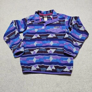 Patagonia Synchilla Snap-T Fleece Womens XS Purple Tribal Aztec Geometric - Picture 1 of 11