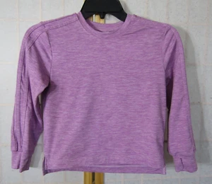 Adidas Regular Fit Marled Mauve Girls Polyester Blend Short Sleeve T Shirt XS 6 - Picture 1 of 4