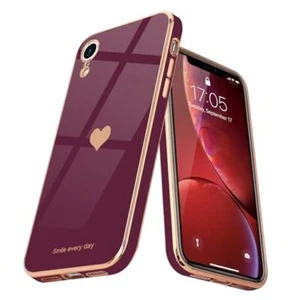 Compatible with iPhone Xr Case for Women Girl Cute Love-Heart Luxury Bling - Picture 1 of 7