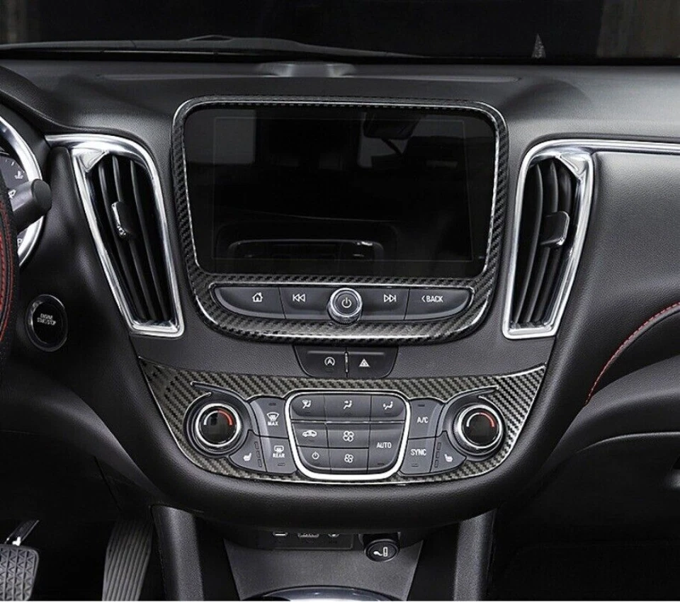 2PCS For 2016-2025 Chevrolet Malibu Carbon Fiber Dashboard Console Trim Cover Foto 1 de 4