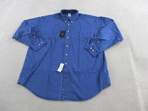 VINTAGE Brooks Brothers Shirt Mens XL Blue Indigo Dress Button Up Long Sleeve - Picture 1 of 10