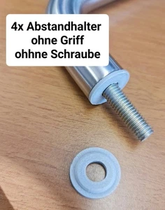4x Abstandhalter Grau Glastür Griff rund 20mm - Bild 1 von 4