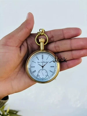 Collectible Antique Brass Pocket Watch – Elgin Vintage Look w/ Gift Box - Image 1 of 4