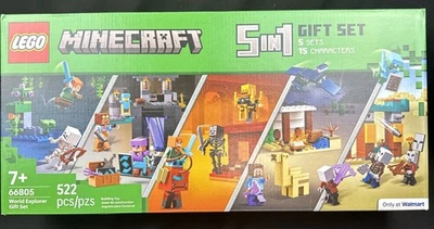Lego Minecraft 5-In-1 Set #66805 World Explorer Gift Set Nib, 15 Characters - Image 1 of 4