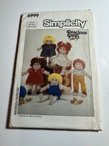 Simplicity Vintage 1985 PRECIOUS PALS 18” Doll & Clothes Pattern 6999 Uncut;FF - Picture 1 of 4