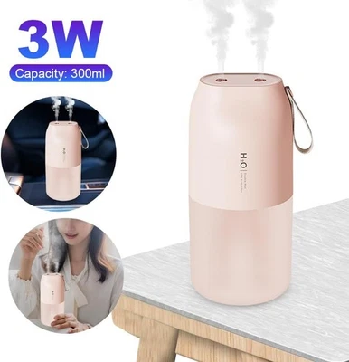 300ml Tragbarer Luftbefeuchter: Doppeldüse, Nachtlicht (Schlaf/Auto) - Bild 1 von 4