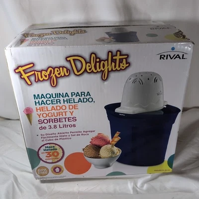 Rival Frozen Delight Helado Yogur Congelado Sorbete Máquina 4 Cuartos AZUL Envío Gratis Foto 1 de 4