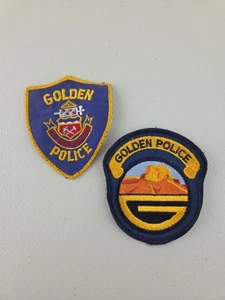 (2) GOLDEN COLORADO POLICE SHOULDER PATCHES - Picture 1 of 7