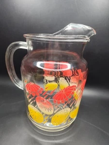 Vintage Juice/Iced Tea Ice Lip Pitcher Fruit umbrellas Design - Picture 1 of 9