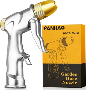 FANHAO Upgraded Garden Hose Nozzle Sprayer, 100% Heavy Duty Metal Handheld Water - Picture 1 of 12