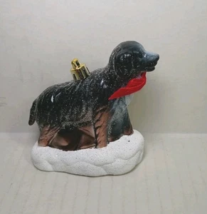 Black Lab? Sheepdog Blown Glass Christmas Ornament  - Picture 1 of 6