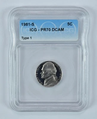 1981-S Jefferson Nickel Type 1 PR70 DCAM ICG *1825 - Image 1 of 4