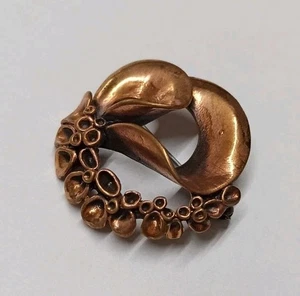 Moosblume Vintage Bronze Brosche Finnland Handwerkskunst Handmade - Bild 1 von 5