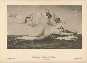 100+yr Old Original 1924 Antique Print Cherubim Nudes BIRTH OF VENUS By Gabanel - Picture 1 of 1