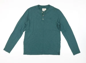 Fat Face Men's Green Henley Long Sleeve T-Shirt M - Picture 1 of 12