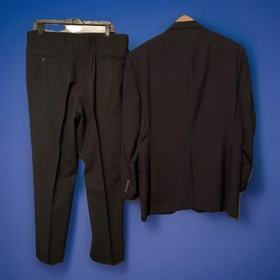 Jos A Bank Gordon Black Mens Wool Suit 36x32 Pants Jacket 44L Slacks Fit 35x31 - Image 1 of 4