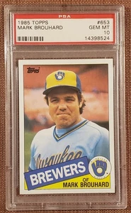 1985 Topps #653 Mark Brouhard Milwaukee Brewers Baseballkarte PSA 10 GEM MINT - Bild 1 von 2
