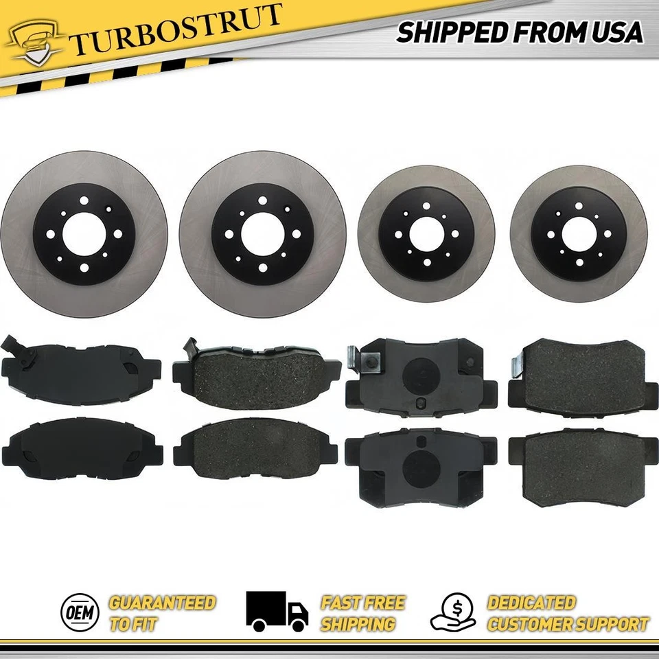Brakes and Rotors Kit F&R for Acura EL,Honda Civic Lifetime Warranty - Image 1 of 2