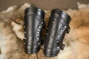 Real Leather Studded Medieval Bracer Pair Arm Guard Archery