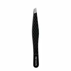 Slant Tip Tweezer for Eyebrows, Stainless Steel, Black, 1 count - Picture 1 of 6