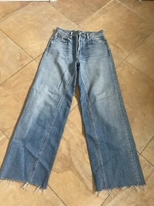 Pantalones de mezclilla MOUSSY VINTAGE ancho recto con dobladillo crudo, talla 27 - Imagen 1 de 4