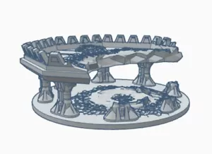Ruined Landing Platform - Tabletop Wargame Terrain Compatible W/ Battletech - Picture 1 of 3