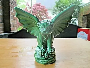 Green Gargoyle Glazed Ceramic Pottery Gothic Winged - Picture 1 of 5