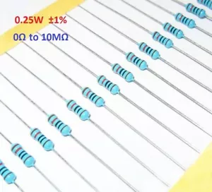 500 STCK. 1/4 W 0,25 W Metallfilmwiderstand ±1% - Vollständiger Wertebereich (0Ω bis 10MΩ) - Bild 1 von 3