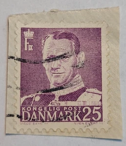 Kongelig Post Danmark ~ King Frederik IX ~ 25 Violet Stamp ~ Posted ~ c.1945 ~01 - Bild 1 von 6